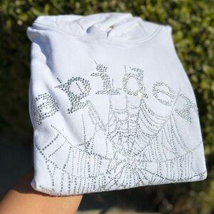 Sp5der White Mens Hoodie